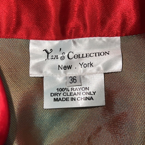 Yan’s Collection Red and Gold Phoenix and Falcon Chinese Dress.  Like new. - Picture 14 of 14